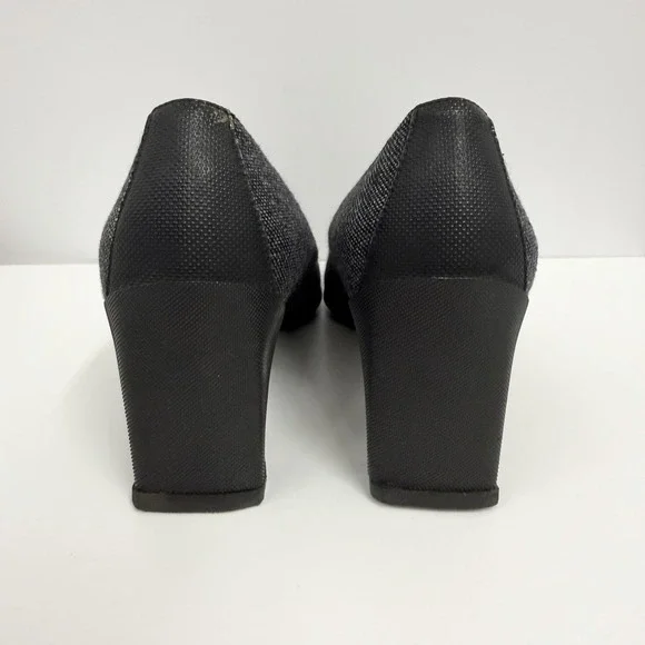 Vintage Giuseppe Zanotti Pumps Shoes Heather Charcoal Gray Wool Size 37 1/2 AA - Picture 6 of 8